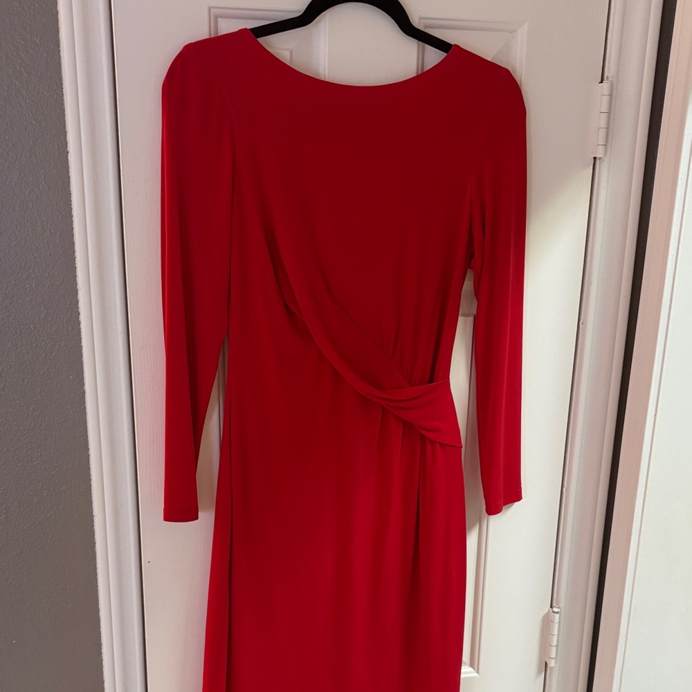 Vince Camuto Vibrant Red Long Sleeve Dress- Size 6